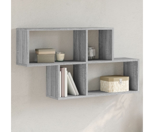 vidaXL Estante de pared madera ingeniería gris Sonoma 100x20x53 cm