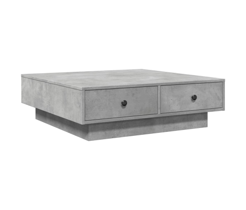 Mesa de centro madera de ingeniería gris hormigón 90x90x28 cm