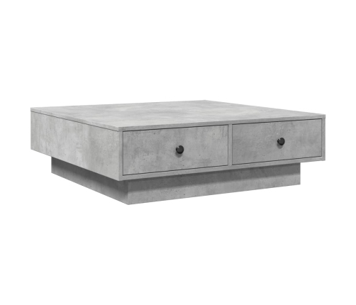 Mesa de centro madera de ingeniería gris hormigón 90x90x28 cm