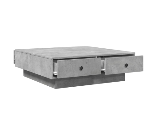 Mesa de centro madera de ingeniería gris hormigón 90x90x28 cm