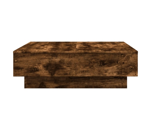 Mesa de centro madera de ingeniería roble ahumado 90x90x28 cm