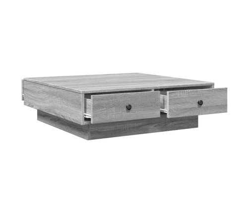 Mesa de centro madera de ingeniería gris Sonoma 90x90x28 cm