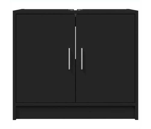 Armario para lavabo madera de ingeniería negro 63x29x55 cm