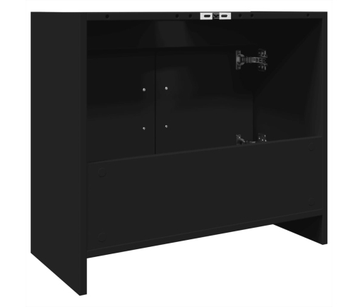 Armario para lavabo madera de ingeniería negro 63x29x55 cm