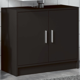 Armario para lavabo madera de ingeniería negro 63x29x55 cm