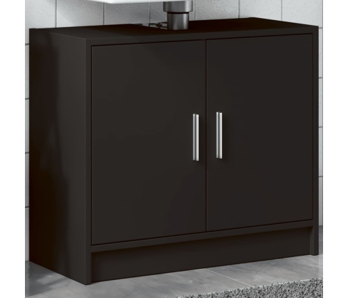 Armario para lavabo madera de ingeniería negro 63x29x55 cm