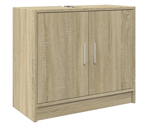 Armario de lavabo madera de ingeniería roble Sonoma 63x29x55 cm