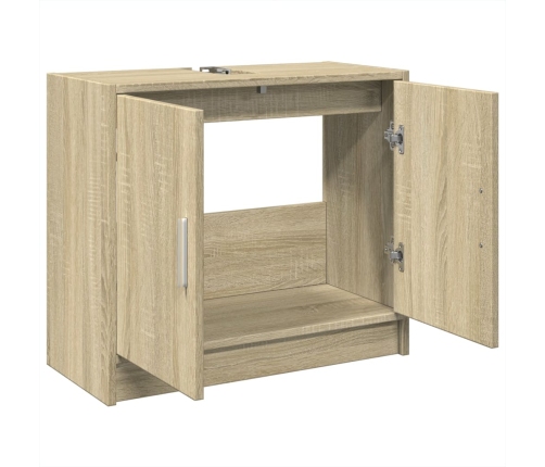 Armario de lavabo madera de ingeniería roble Sonoma 63x29x55 cm