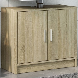 Armario de lavabo madera de ingeniería roble Sonoma 63x29x55 cm