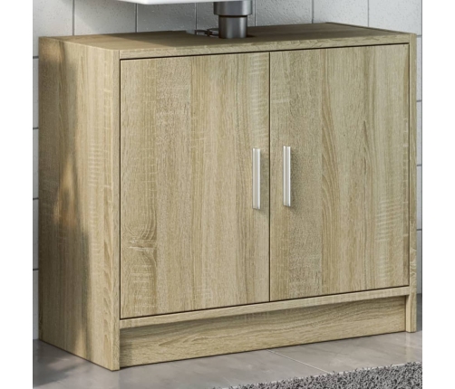 Armario de lavabo madera de ingeniería roble Sonoma 63x29x55 cm