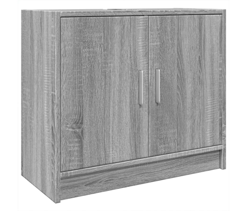 Armario de lavabo madera de ingeniería gris Sonoma 63x29x55 cm