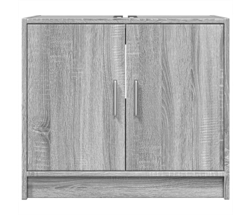 Armario de lavabo madera de ingeniería gris Sonoma 63x29x55 cm