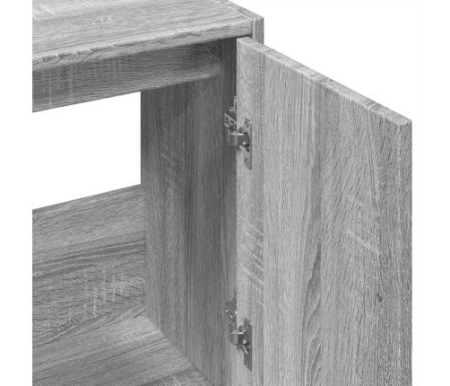 Armario de lavabo madera de ingeniería gris Sonoma 63x29x55 cm