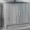 Armario de lavabo madera de ingeniería gris Sonoma 63x29x55 cm