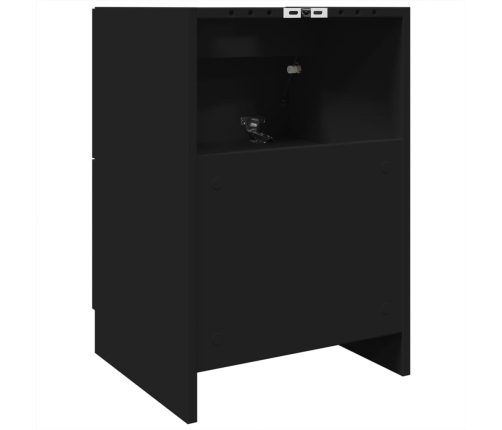 Armario de lavabo madera de ingeniería negro 40x37x59 cm