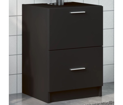 Armario de lavabo madera de ingeniería negro 40x37x59 cm