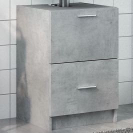 Armario de lavabo madera ingeniería gris hormigón 40x37x59 cm