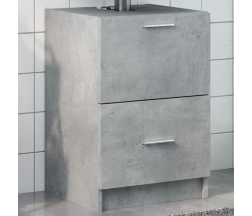 Armario de lavabo madera ingeniería gris hormigón 40x37x59 cm