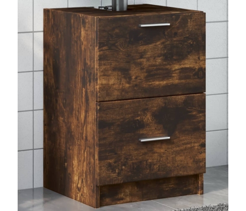 Armario de lavabo madera ingeniería roble ahumado 40x37x59 cm