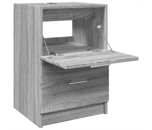 Armario de lavabo madera de ingeniería gris Sonoma 40x37x59 cm