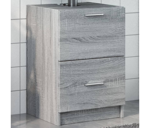 Armario de lavabo madera de ingeniería gris Sonoma 40x37x59 cm