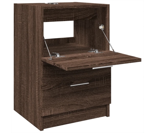 Armario de lavabo madera de ingeniería marrón roble 40x37x59 cm