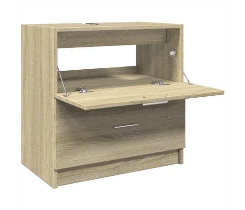 Armario de lavabo madera de ingeniería roble Sonoma 59x37x59 cm