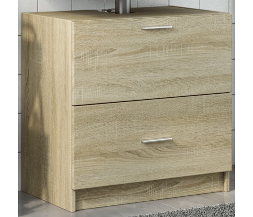 Armario de lavabo madera de ingeniería roble Sonoma 59x37x59 cm