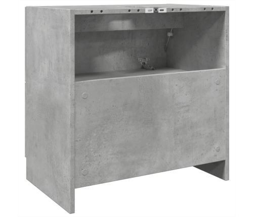 Armario de lavabo madera ingeniería gris hormigón 59x37x59 cm