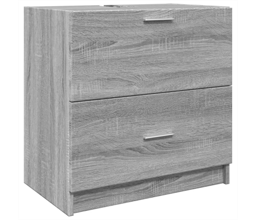 Armario de lavabo madera de ingeniería gris Sonoma 59x37x59 cm