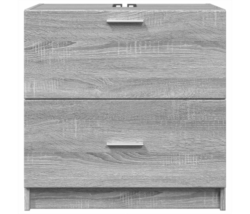 Armario de lavabo madera de ingeniería gris Sonoma 59x37x59 cm