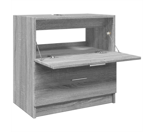 Armario de lavabo madera de ingeniería gris Sonoma 59x37x59 cm