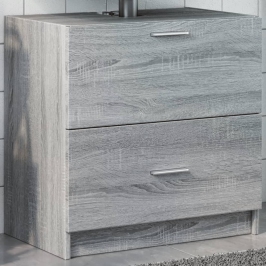 Armario de lavabo madera de ingeniería gris Sonoma 59x37x59 cm