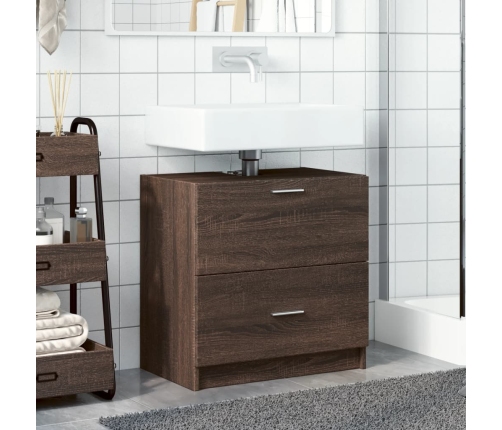 Armario de lavabo madera de ingeniería marrón roble 59x37x59 cm