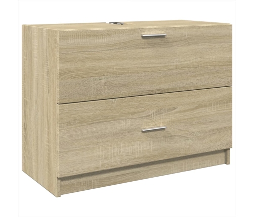 Armario de lavabo madera de ingeniería roble Sonoma 78x37x59 cm