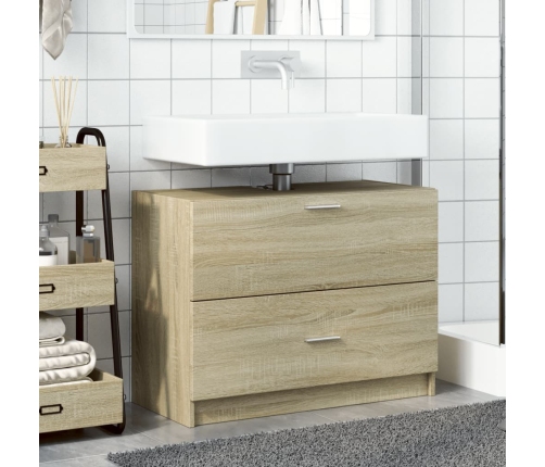 Armario de lavabo madera de ingeniería roble Sonoma 78x37x59 cm