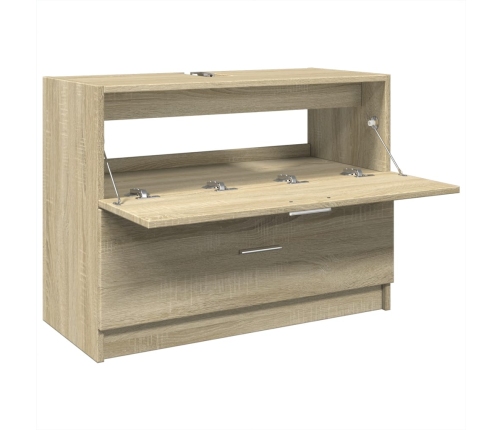 Armario de lavabo madera de ingeniería roble Sonoma 78x37x59 cm