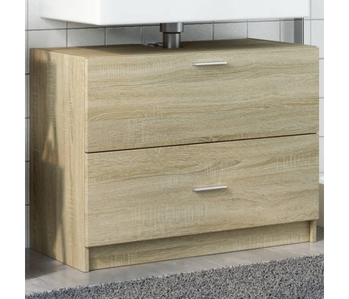 Armario de lavabo madera de ingeniería roble Sonoma 78x37x59 cm