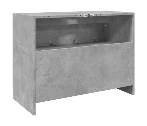 Armario de lavabo madera ingeniería gris hormigón 78x37x59 cm