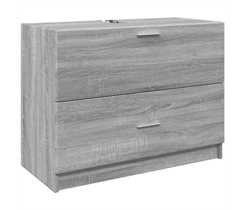 Armario de lavabo madera de ingeniería gris Sonoma 78x37x59 cm