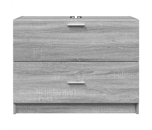 Armario de lavabo madera de ingeniería gris Sonoma 78x37x59 cm