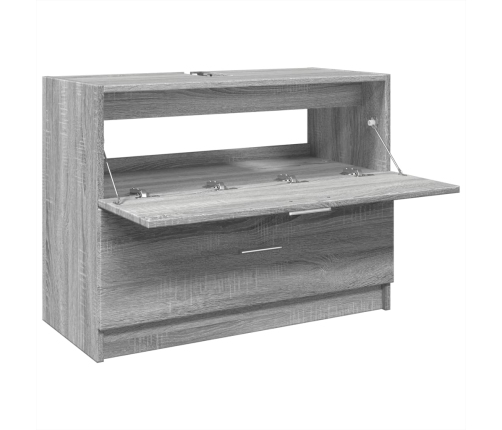 Armario de lavabo madera de ingeniería gris Sonoma 78x37x59 cm