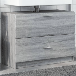 Armario de lavabo madera de ingeniería gris Sonoma 78x37x59 cm