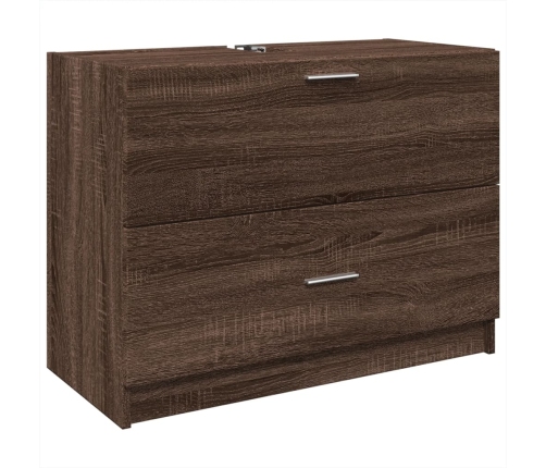 Armario de lavabo madera de ingeniería marrón roble 78x37x59 cm