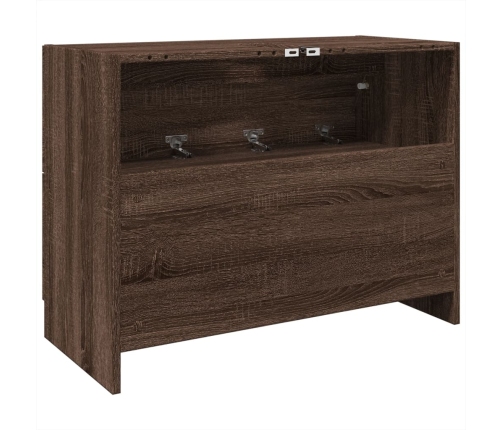 Armario de lavabo madera de ingeniería marrón roble 78x37x59 cm