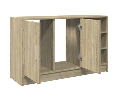 Armario de lavabo madera de ingeniería roble Sonoma 90x29x55 cm