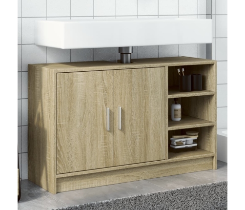 Armario de lavabo madera de ingeniería roble Sonoma 90x29x55 cm