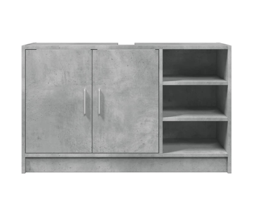 Armario de lavabo madera ingeniería gris hormigón 90x29x55 cm