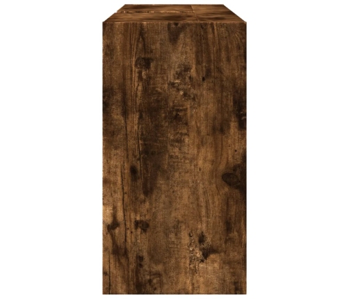 Armario de lavabo madera ingeniería roble ahumado 90x29x55 cm