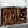 Armario de lavabo madera ingeniería roble ahumado 90x29x55 cm